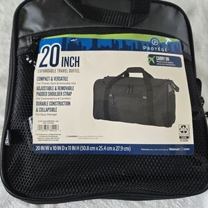 Black Expandable Travel Duffel Bag